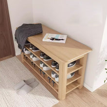 Load image into Gallery viewer, Dobby Wooden 3 Tier Shoe Storage Bench
