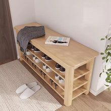 Load image into Gallery viewer, Dobby Wooden 3 Tier Shoe Storage Bench
