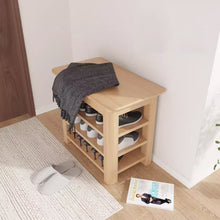 Load image into Gallery viewer, Dobby Wooden 3 Tier Shoe Storage Bench
