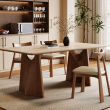 将图片加载到图库查看器，Darcey Sintered Stone Top With Solid Wood Base Dining Table
