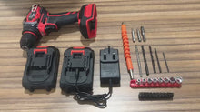 Muatkan dan mainkan video dalam penonton Galeri, 21V Brushless Battery Drill With 2 Five Lithium Battery &amp; 1 Charger
