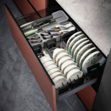 Muatkan dan mainkan video dalam penonton Galeri, MIRAI Aluminium Glass Multifunction Drawer Storage With Undermount

