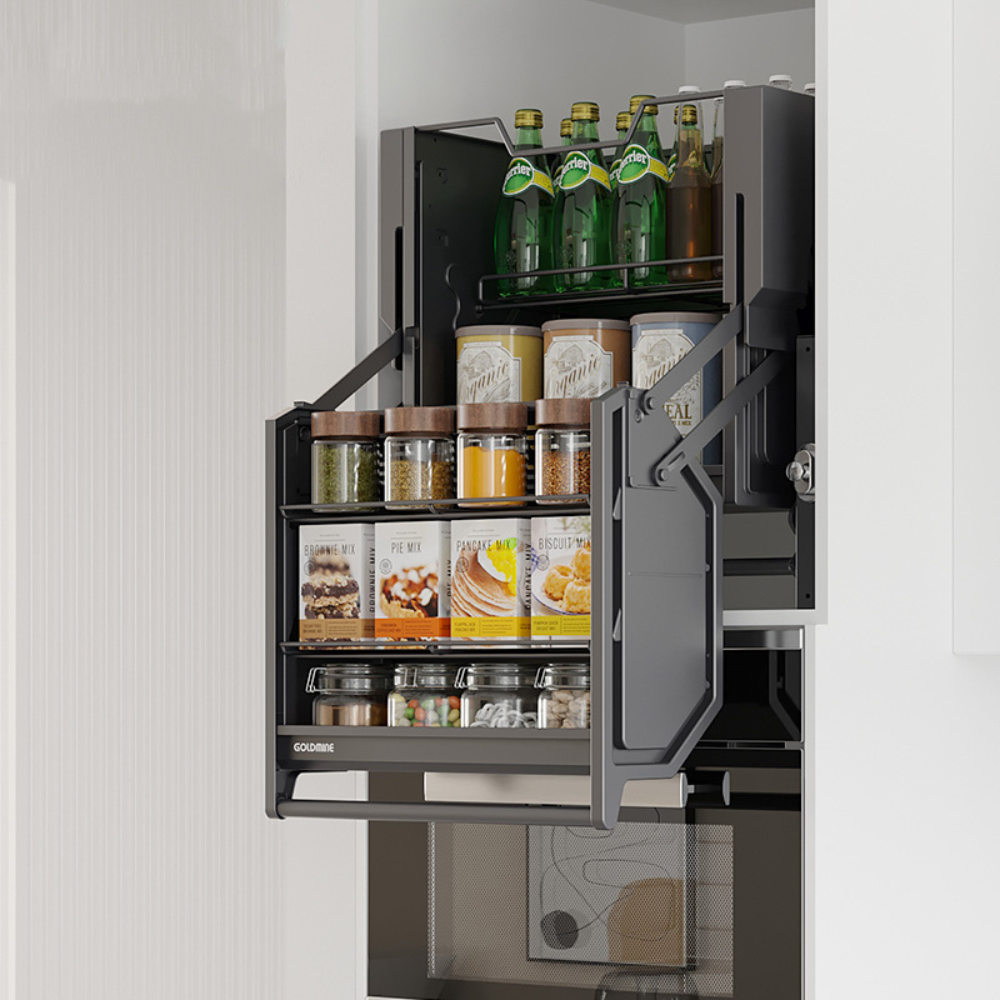 MIRAI Dual-Layer Lift Basket for Kitchen Cabinets
