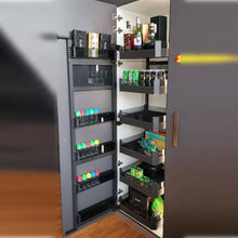 在图库查看器中加载和播放视频，MIRAI 6 Tier Side Mounted Tall Aluminium Pantry Larder With Soft Closing
