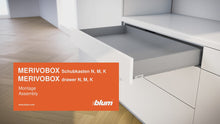 Muatkan dan mainkan video dalam penonton Galeri, BLUM MERIVOBOX Height Drawer Combo S1
