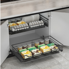 在图库查看器中加载和播放视频，MIRAI Four Pull Out Basket With Undermount Soft Closing Slide - Dark Grey
