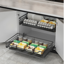 在图库查看器中加载和播放视频，MIRAI Four Pull Out Basket With Undermount Soft Closing Slide - Dark Grey
