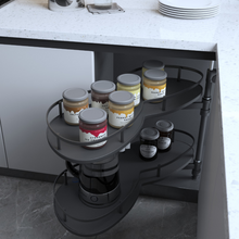 在图库查看器中加载和播放视频，MIRAI Magic Corner Basket With Soft Closing - Dark Grey
