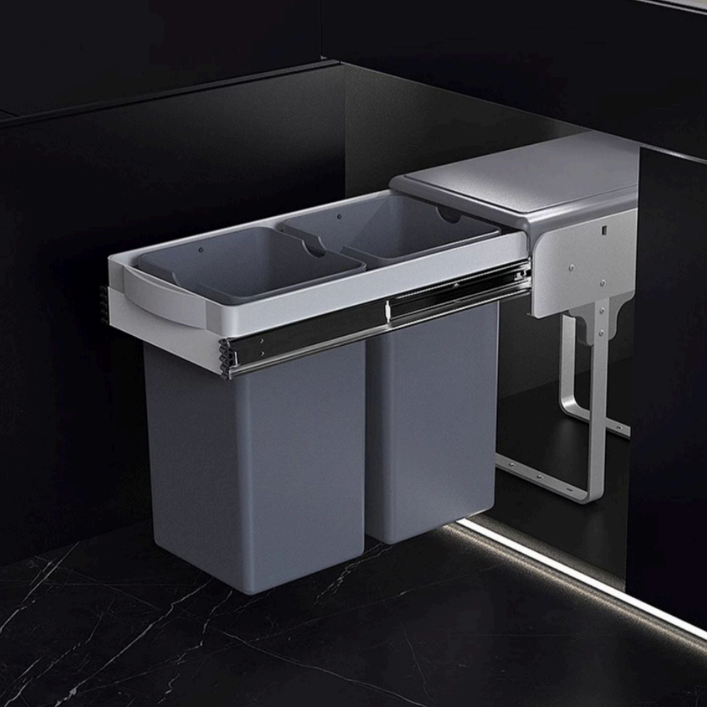 MIRAI Kitchen Double Pull Out Under Sink Rubbish Bin