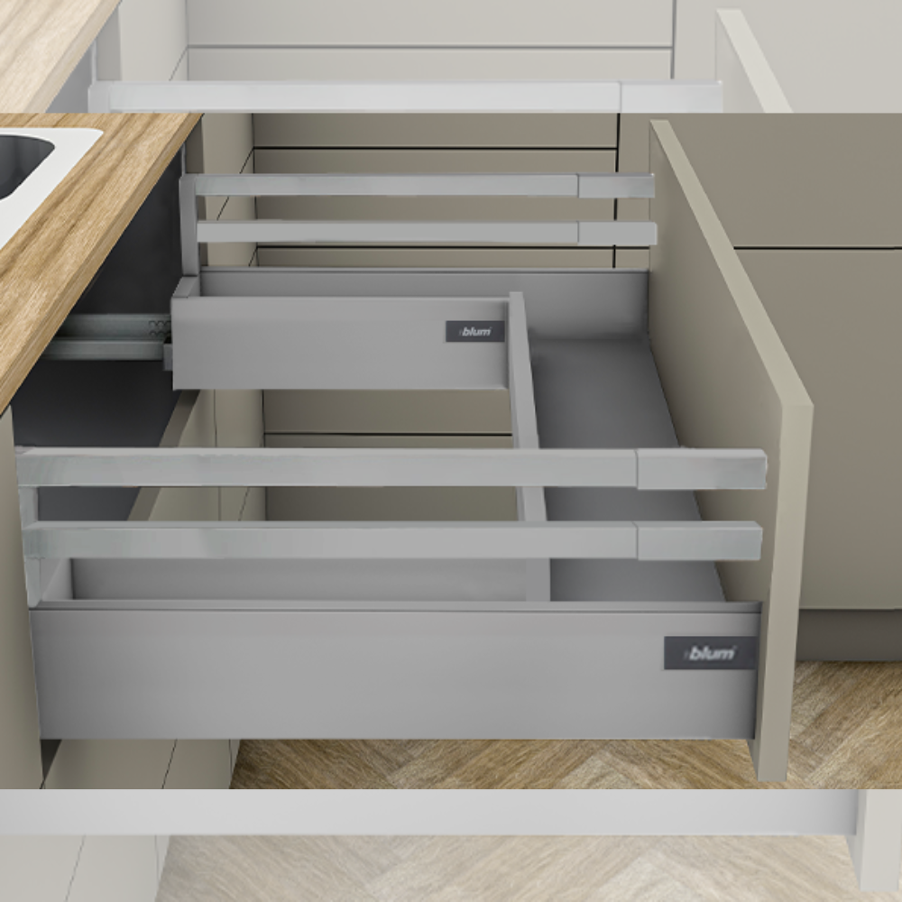 BLUM High Fronted Drawer With Double Gallery SU3 Set - 30kg