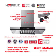 将图片加载到图库查看器，HAFELE 3-Speed Wave Motion AC Motor T-Shape Hood
