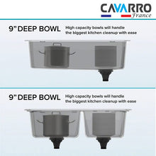 Load image into Gallery viewer, CAVARRO Nature Granite Double Square Sink G7946A
