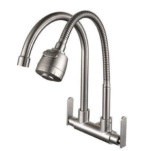 CABANA Wall Mounted Flexible Head + S/Steel Spout Kitchen Tap CB2542SS