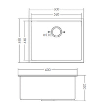 将图片加载到图库查看器，SORENTO Camellia Series Undermount Kitchen Sink SRTKS6040
