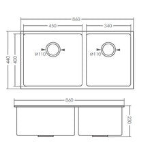 将图片加载到图库查看器，SORENTO Camellia Series Undermount Kitchen Sink SRTKS6030

