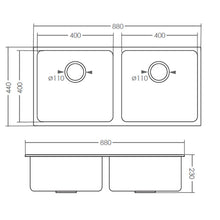 将图片加载到图库查看器，SORENTO Camellia Series Undermount Kitchen Sink SRTKS2407
