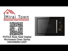 在图库查看器中加载和播放视频，FOTILE Rose Gold Digital Microwave Oven Series HW25800K-C2GT

